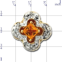 Y1659 14K SQ YELLOW SAPPHIRE & DIAMOND SLIDE 